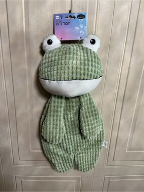 Plush Jumbo Paw Yeah 20” Dog Toy Green Frog  Clinker & 2 Squeakers